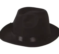 Cappello in tessuto nero ganster