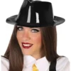Cappello mafioso nero con lucentezza