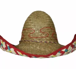 Cappello messicano da adulto in paglia decorata da 50 cm