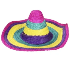 Cappello messicano per adulti lilla, giallo e blu