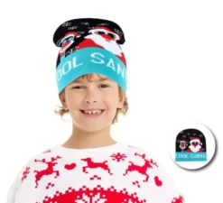 Cappello natalizio blu da Babbo Natale per bambini