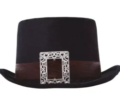 Cappello nero con nastro marrone