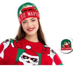 Cappello per selfie natalizio verde per adulti