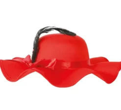 Cappello rosso con piume