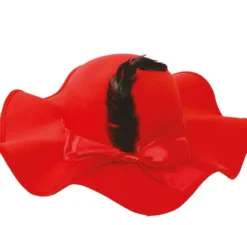 Cappello rosso con piume