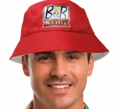 Cappello rosso da re della birra per adulto