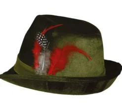 Cappello Tirolese con Piuma Rossa