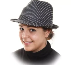Cappello trilby gangster a righe