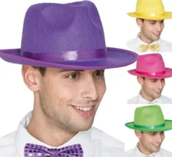 Cappello trilby in feltro gangster in vari colori