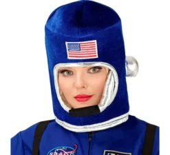 Casco blu da astronauta spaziale per adulto