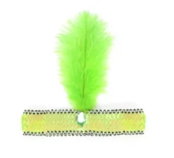 Cerchietto Charleston con Piuma e Paillettes in diversi colori