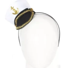 Cerchietto con mini berretto marino bianco