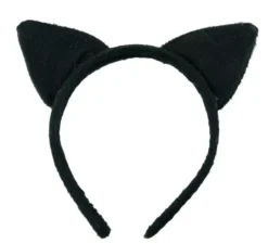 Cerchietto con orecchie di gatto nero 5,5x6 cm