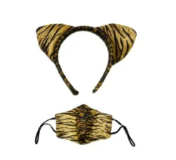 Cerchietto con orecchie di tigre con maschera