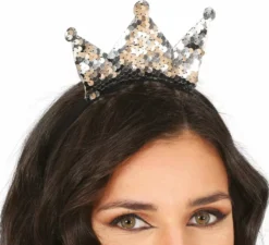 Cerchietto da principessa con paillettes bicolore per adulti