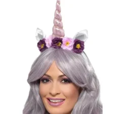 Cerchietto da Unicorno con fiori viola
