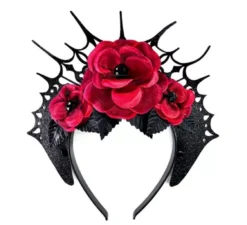 Cerchietto gotico con rose rosse