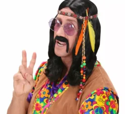 Cerchietto hippie con perle e piume