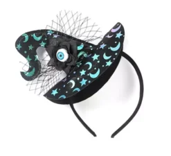 Cerchietto per cappello con occhio di strega, lune e stelle