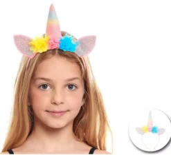 Cerchietto per unicorno con fiori sfumati