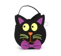 Cestino caramelle gatto in feltro 17x12x6 cm