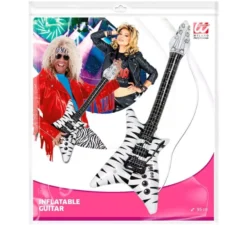Chitarra Rockstar gonfiabile con stampa zebrata da 95 cm
