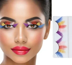 Ciglia multicolor con colla