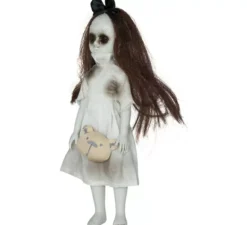 Ciondolo a forma di bambina con peluche da 30 cm