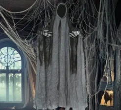 Ciondolo fantasma con mantello grigio da 50 cm