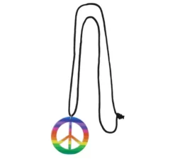 Ciondolo Hippie con simbolo della pace multicolore
