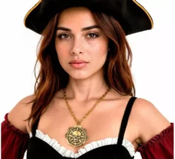 Ciondolo teschio pirata in oro