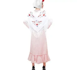 Classico costume da Chulapa bianco con pois rossi per donna