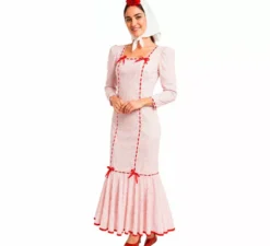 Classico costume da Chulapa bianco e rosso per donna