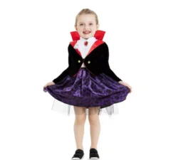 Classico costume da vampiro con mantello e colletto per neonato e bambina