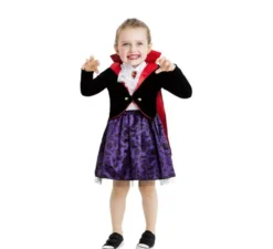 Classico costume da vampiro con mantello e colletto per neonato e bambina