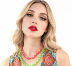Collana anni '80 in colori neon
