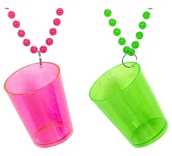 Collana con bicchierino in vari colori neon