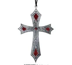 Collana con croce gotica grigia da 21 cm