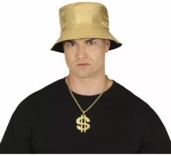 Collana con dollaro metallico dorato