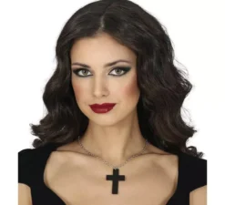 Collana croce nera 6 cm