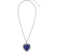 Collana cuore blu metallizzato