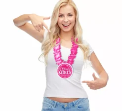 Collana di fiori rosa per ragazze in festa