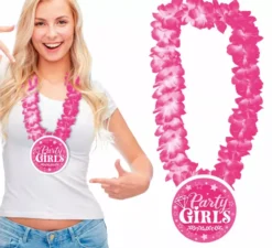 Collana di fiori rosa per ragazze in festa