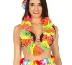 Collana hawaiana multicolore al neon