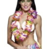 Collana hawaiana multicolore con fiori grandi