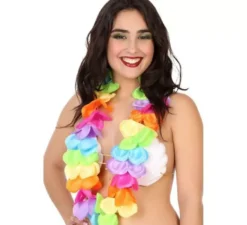 Collana Hawaiana multicolore con fiori grandi