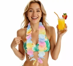 Collana hawaiana pastello da 90 cm