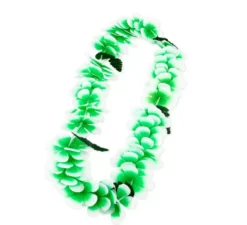 Collana Hawaii verde e bianca 55 cm