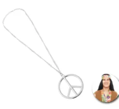 Collana hippie in argento con simbolo della pace