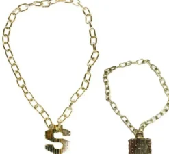 Collana in oro con simbolo del dollaro 40 cm